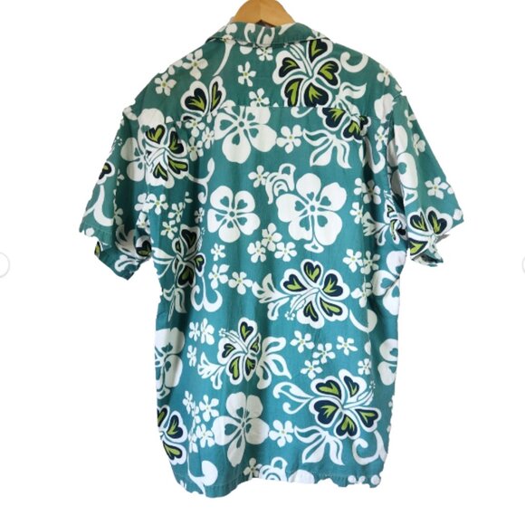 Hawaiian Tropical Shirt Mens XL Short Sleeve Button Floral Collared Blue… - Picture 2 of 11